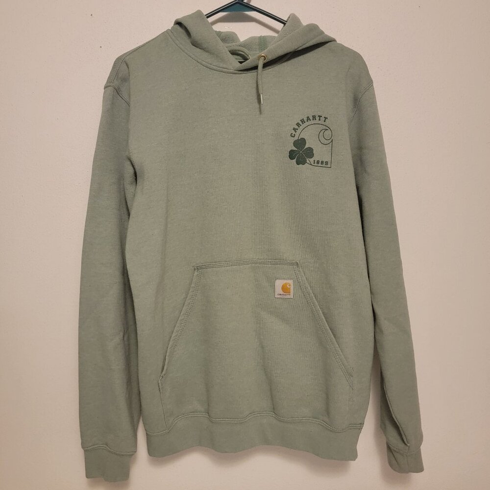 Carhartt Mens Loose Fit Hooded Sweatshirt Small Green